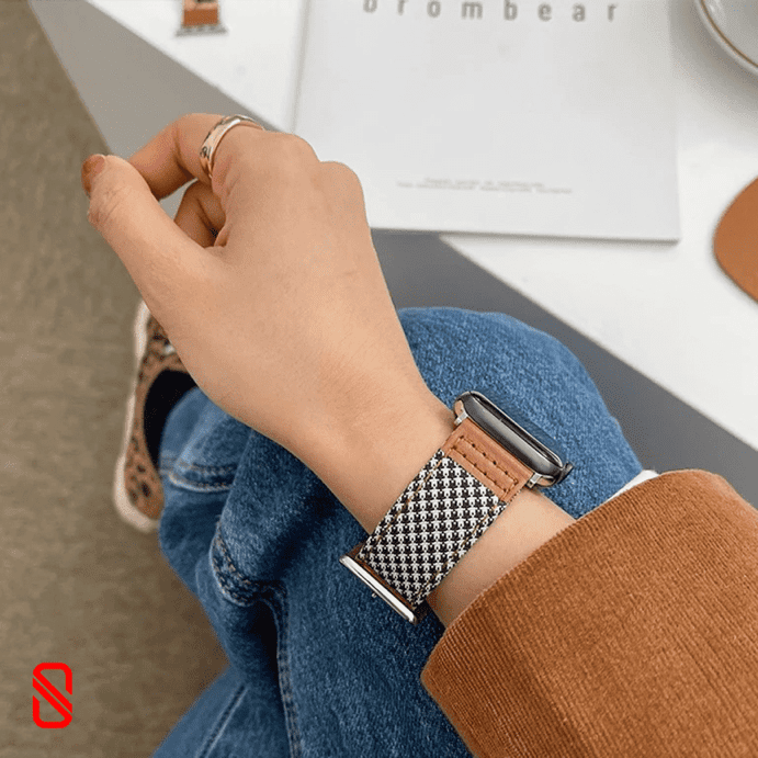 بند اپل واچ چرم و جین Leather & Jean طرحدار